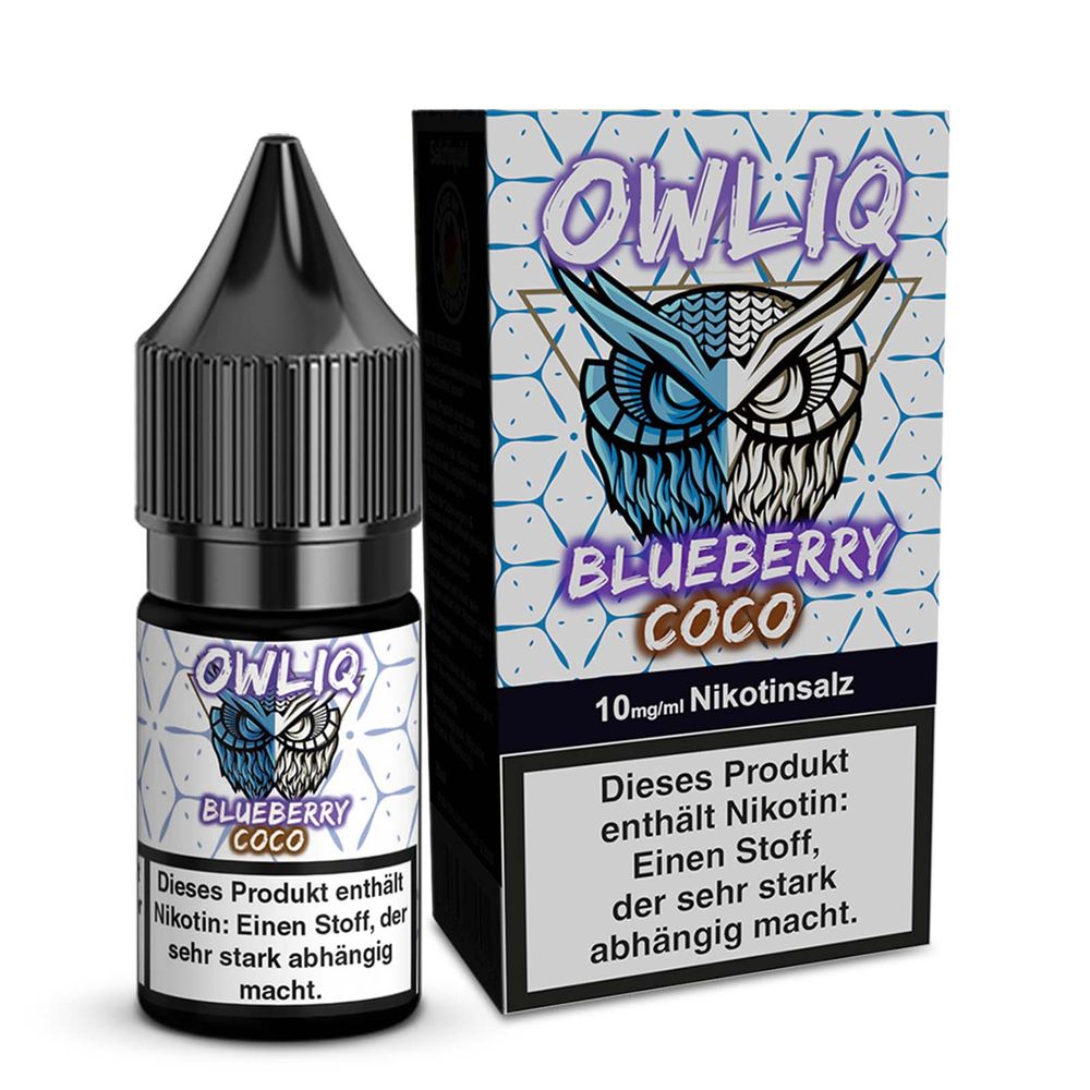 10x OWLIQ Nikotinsalz Liquid - Blueberry Coco - 10ml