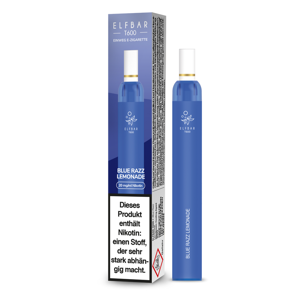 10x ELFBAR T600 Blue Razz Lemonade 20mg Nikotin