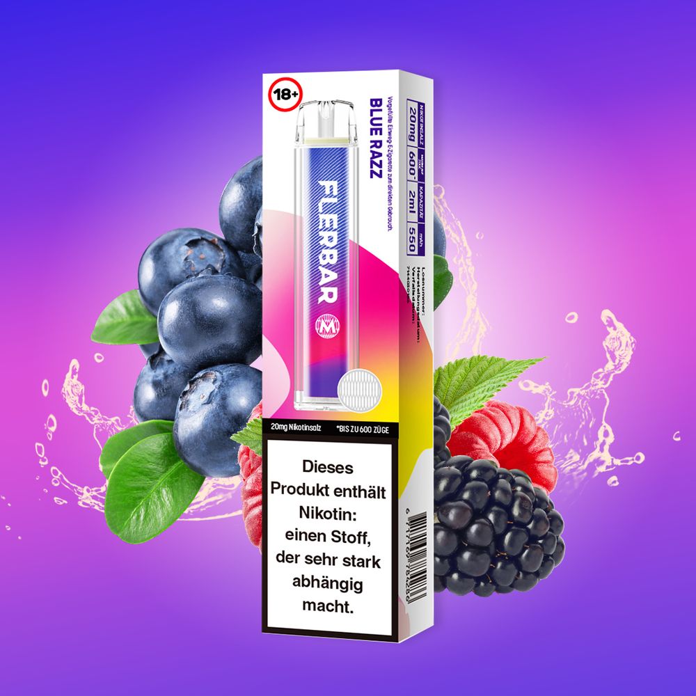 10 x Flerbar M - Blue Razz 20mg Nikotin
