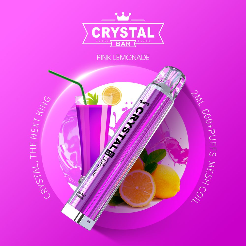 10 x SKE Crystal Bar 600 Pink Lemonade 2% Nikotin