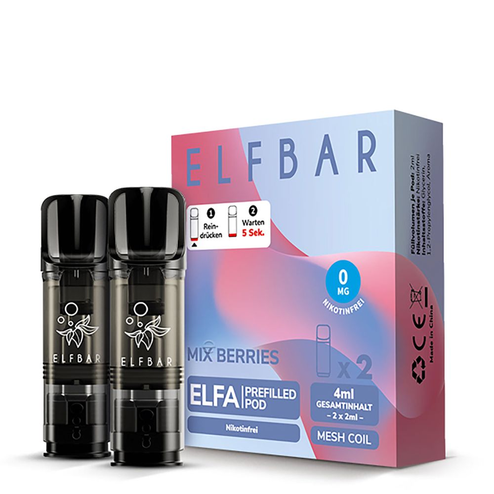 10x ELFBAR ELFA Mix Berries 0mg Nikotin 2er Pack