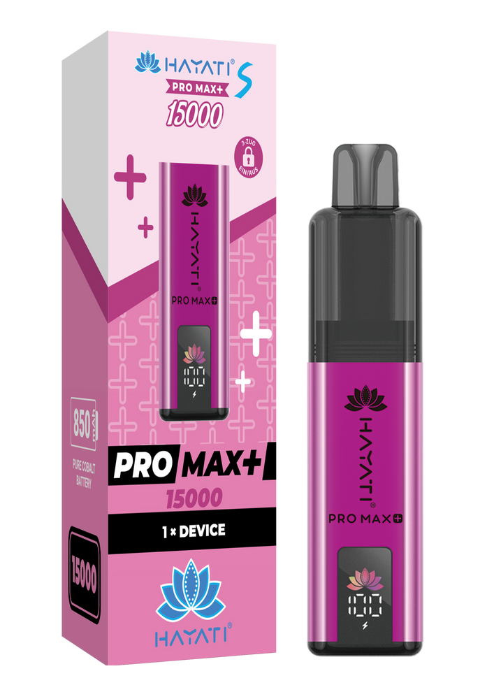 10x Hayati Pro Max+ 15K Akkuträger 850mAh Farbe: Pink Purple