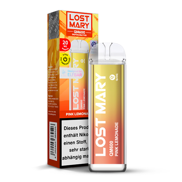 10+2 Aktion ELFBAR LOST MARY QM600 - Pink Lemonade 20mg Nikotin