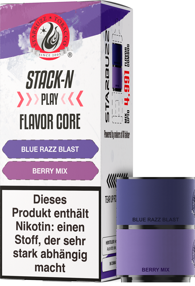10x Star Buzz Pod Blue Razz Blast und Berry Mix - 2er Pack - 20mg