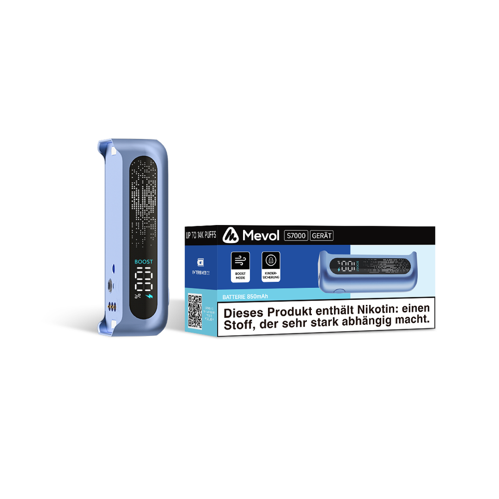 10x Mevol S7000 Akkuträger 850mAh - Farbe: Blue