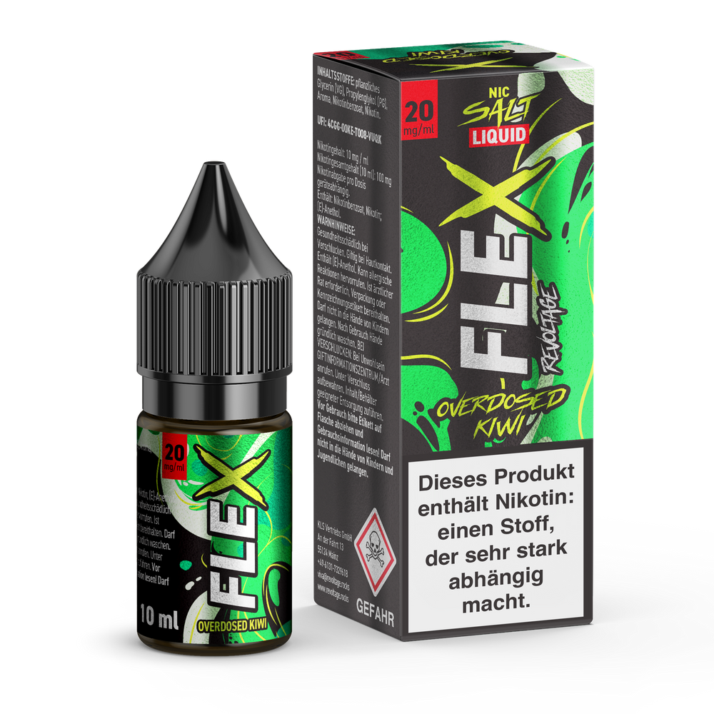 15x Revoltage Flex Overdosed - Kiwi - Nikotinsalz Liquid