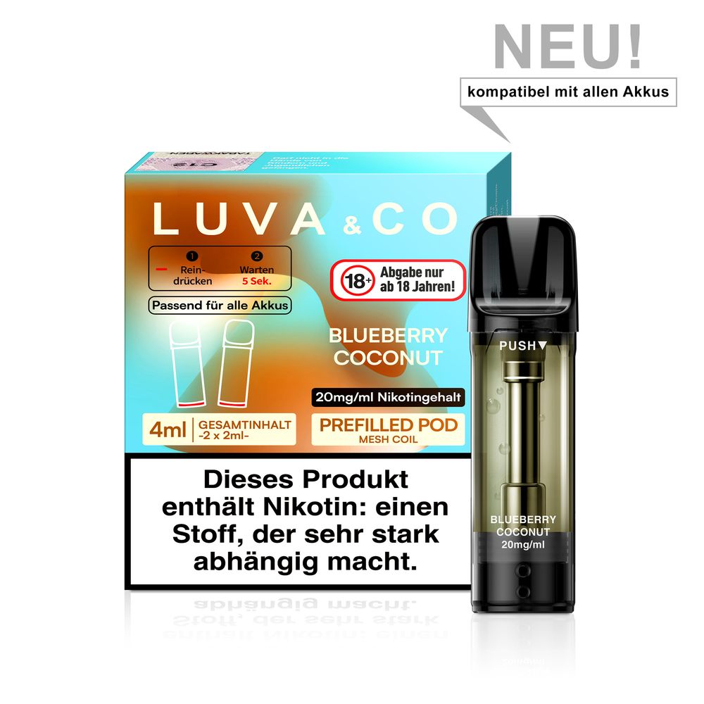 10x Luva & Co Pods - Blueberry Coconut 20mg Nikotin 2er Pack