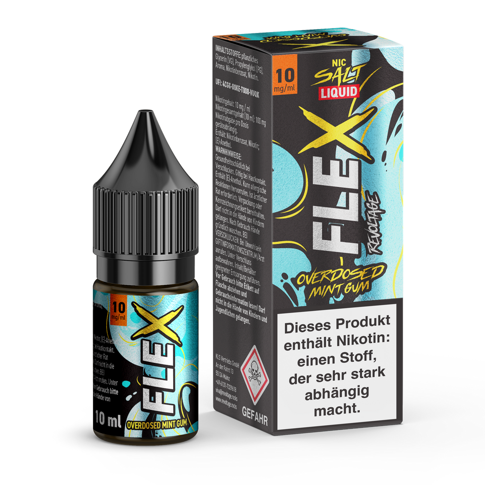 15x Revoltage Flex Overdosed - Mint Gum - Nikotinsalz Liquid