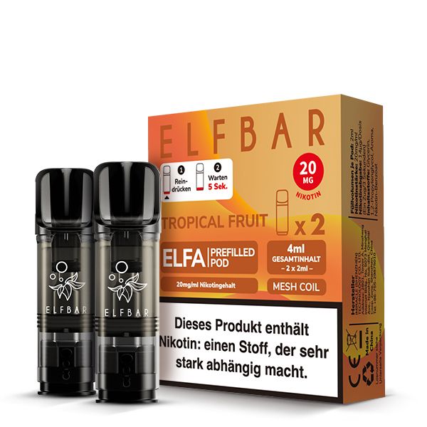 10x ELFBAR ELFA Tropical Fruit 20mg Nikotin 2er Pack