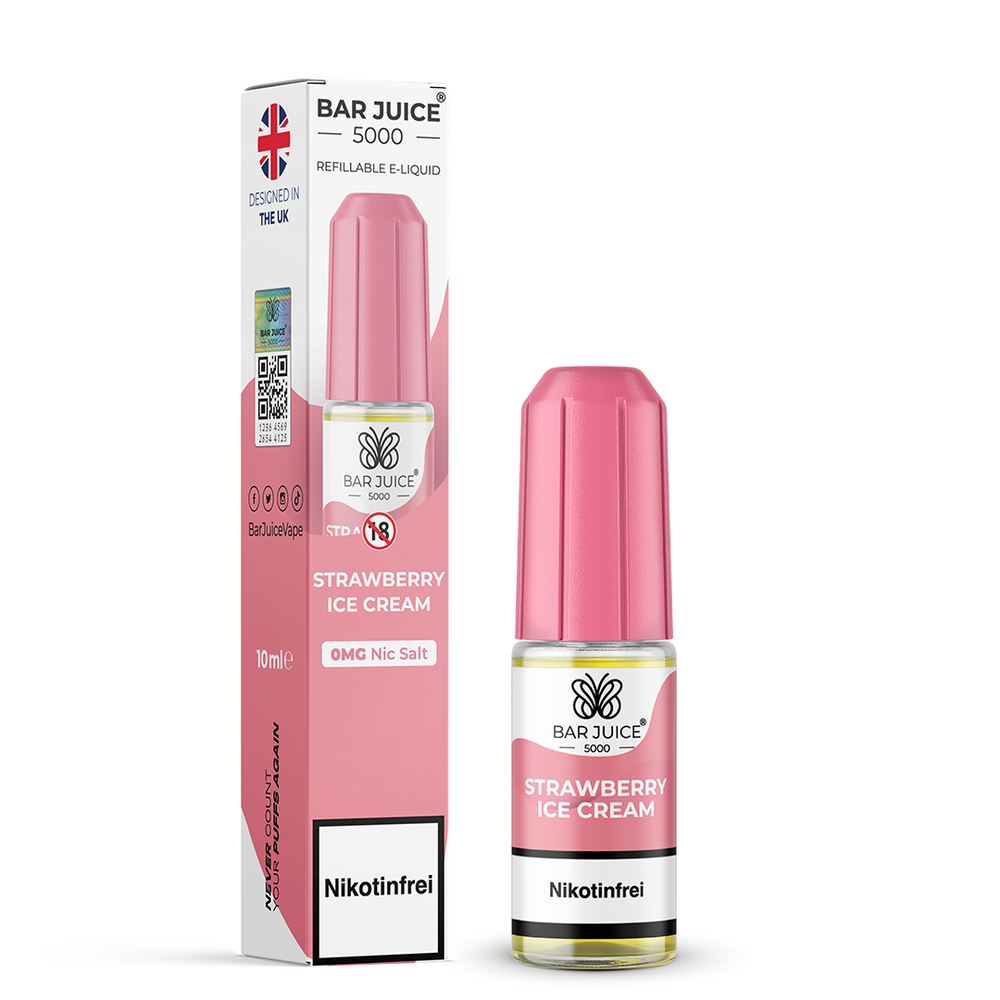 10x Bar Juice 5000 Strawberry Ice Cream Nikotinsalz Liquid 10 ml