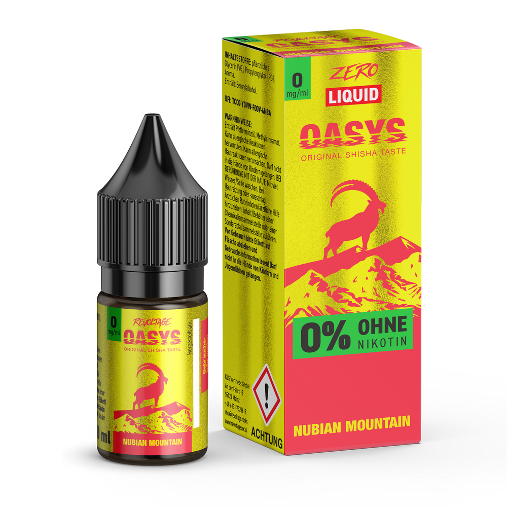 15x Revoltage OASYS Liquid - Nubian Mountain - 10ml Nikotinsalz Liquid