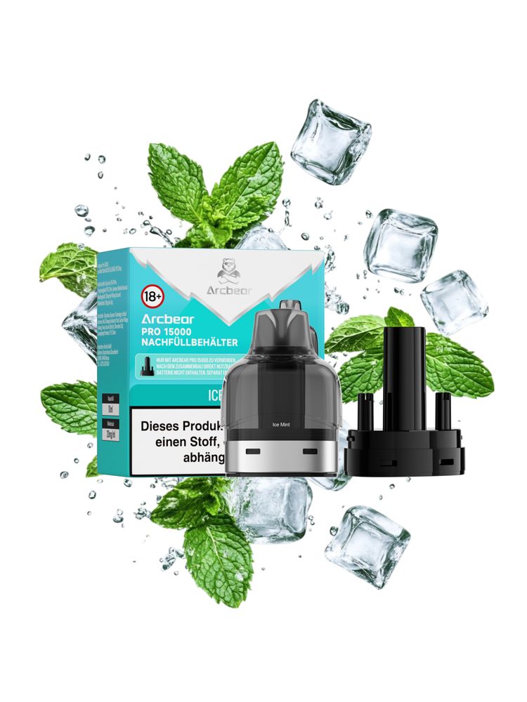 5+5 (0+10ml) Arcbear Pro 15000 Nachfüll-Set - Ice Mint - 20 mg/ml Nikotingehalt + Leer Pod