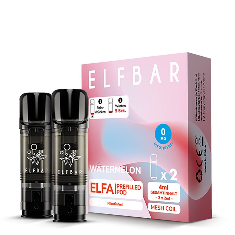 10x ELFBAR ELFA Watermelon 0mg Nikotin 2er Pack