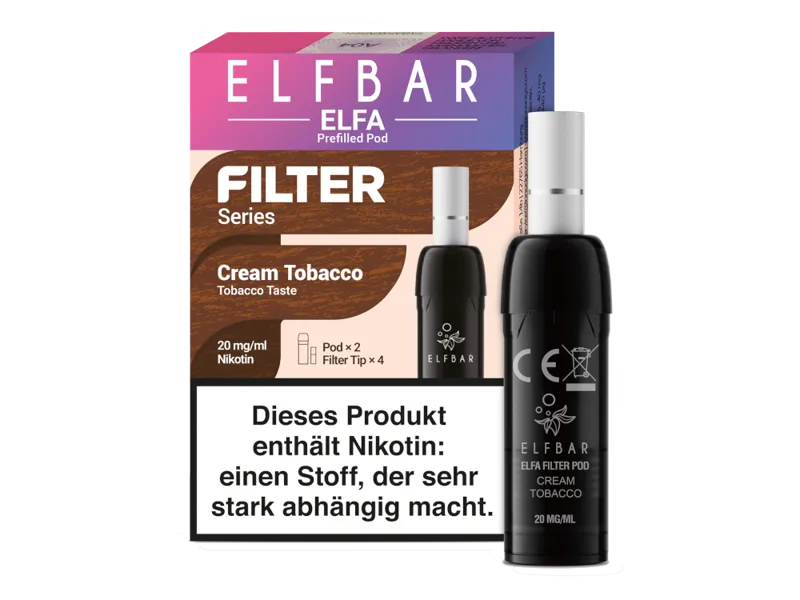 10x Elfbar Elfa Pods - Filter Series - Cream Tobacco 20mg 2er Pack