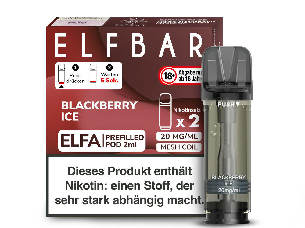 10x ELFBAR ELFA Blackberry Ice 20mg Nikotin 2er Pack