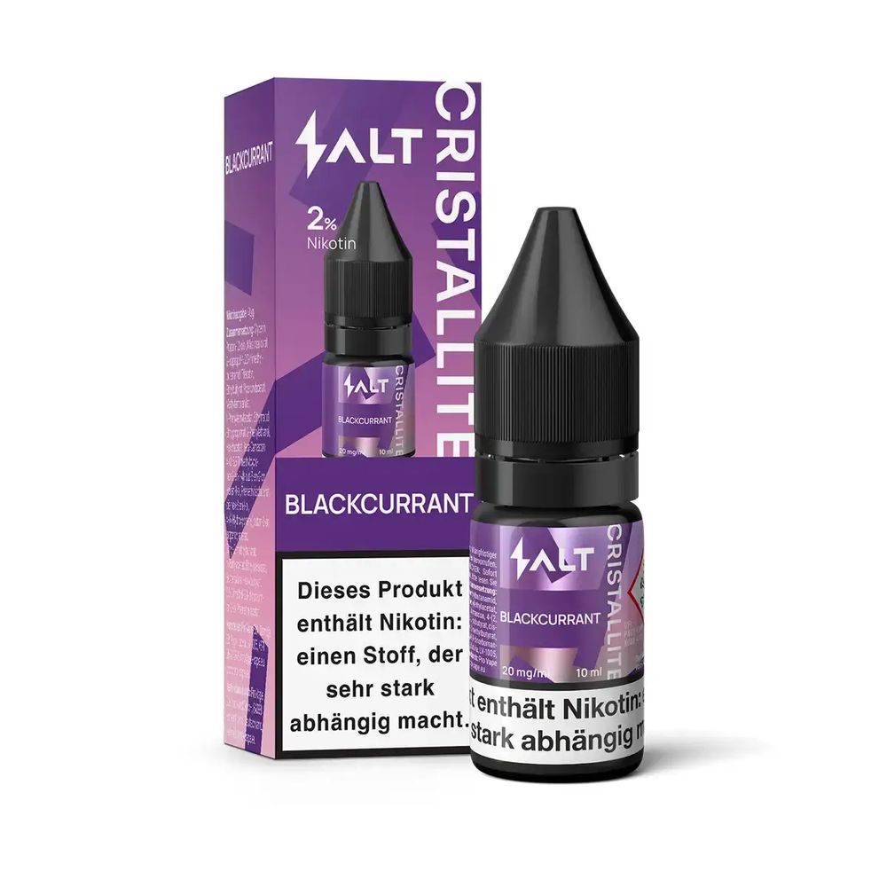 10x Salt Cristallite Liquid 10ml - Blackcurrant - 20mg/ml Nikotinstärke