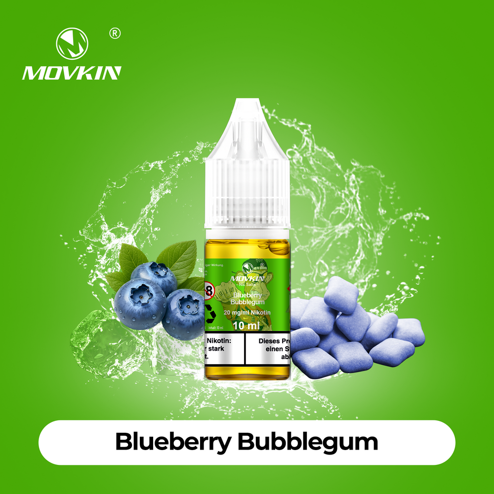 10x Movkin Liquid Blueberry Bubblegum - 10ml