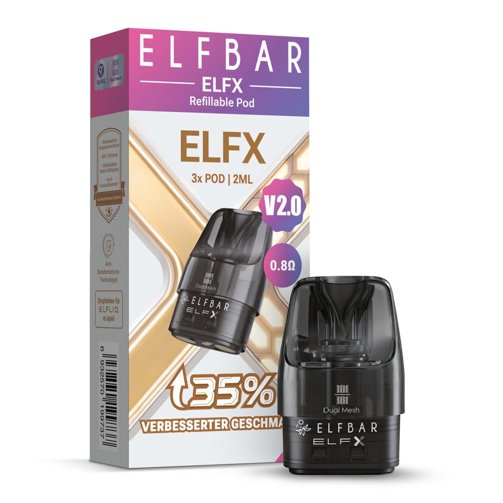 10x ELFBAR ELFX V2.0 - Refillable Pod - 3er Pack
