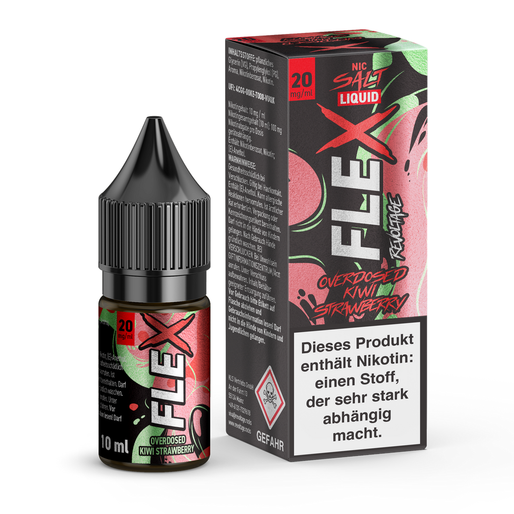 15x Revoltage Flex Overdosed - Kiwi Strawberry - Nikotinsalz Liquid