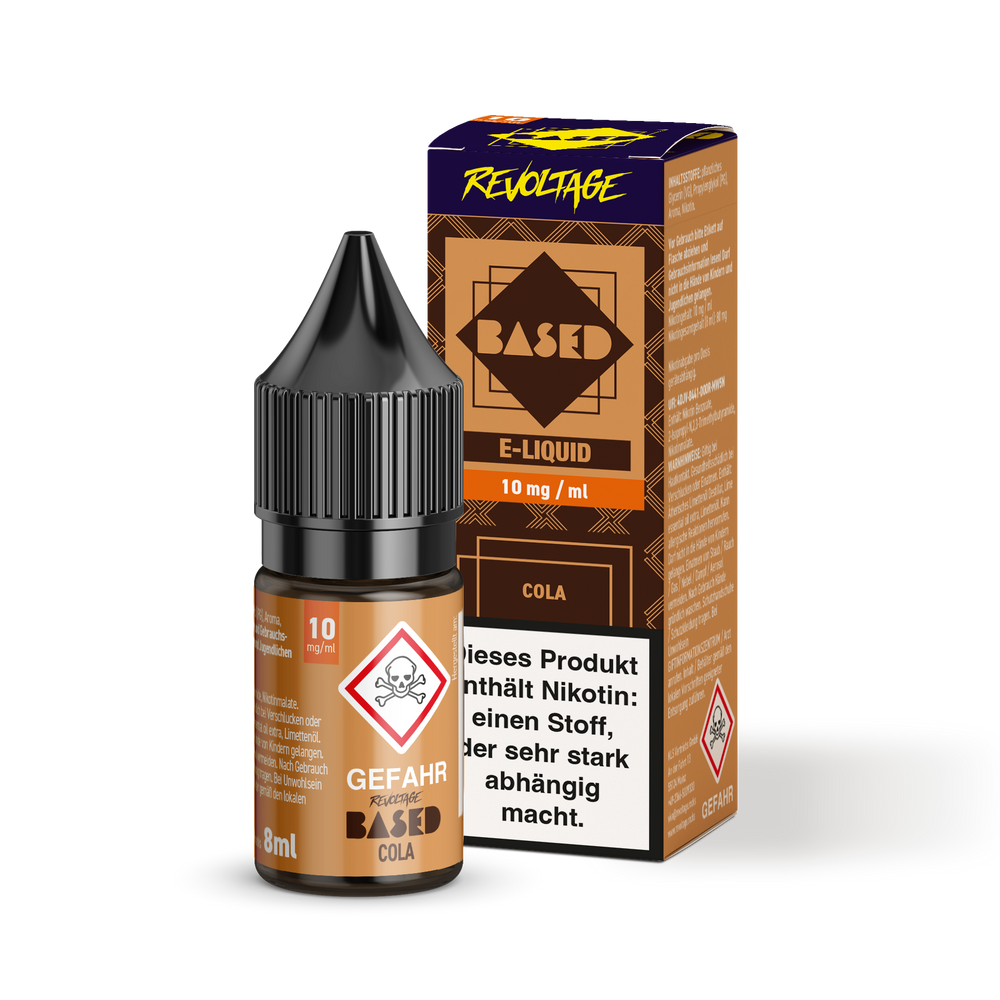 15x Revoltage BASED Liquid - Cola - 8 ml Nikotinsalz Liquid