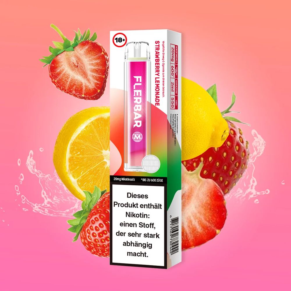 10 x Flerbar M - Strawberry Lemonade 20mg Nikotin
