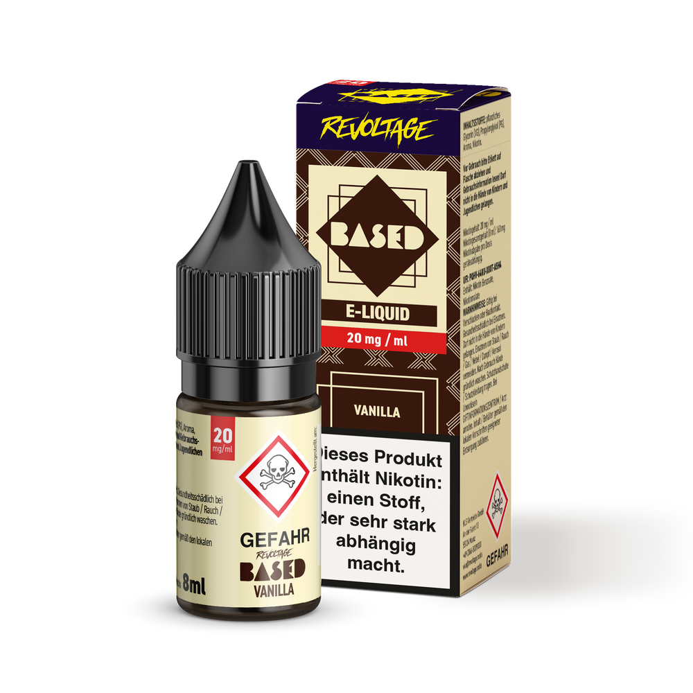 15x Revoltage BASED Liquid - Vanilla - 8 ml Nikotinsalz Liquid