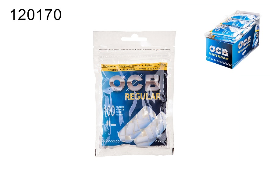 30x OCB Drehfilter Regular 7,5 mm, Beutel á 100 Filter