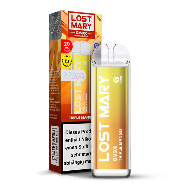 10+2 Aktion ELFBAR LOST MARY QM600 - Triple Mango 20mg Nikotin