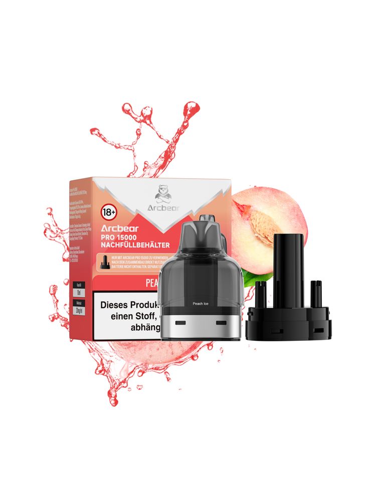 5+5 (0+10ml) Arcbear Pro 15000 Nachfüll-Set - Peach Ice - 20 mg/ml Nikotingehalt + Leer Pod