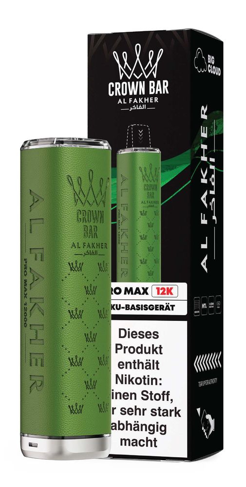 5x Al Fakher Pro Max 12k Akkuträger - Farbe: Green - 900 mAh