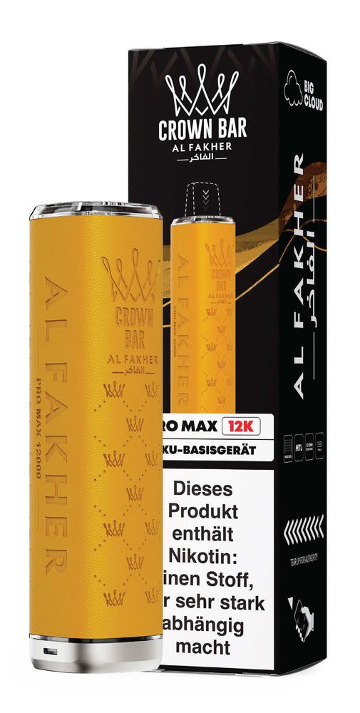 5x Al Fakher Pro Max 12k Akkuträger - Farbe: Yellow - 900 mAh