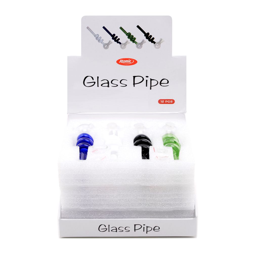 12x Atomic Glas Tabakpfeife Twist
