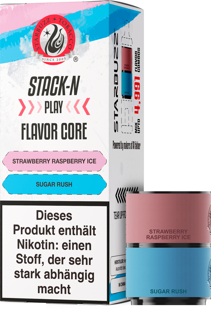 10x Star Buzz Pod Strawberry Raspberry Ice und Sugar Rush - 2er Pack - 20mg