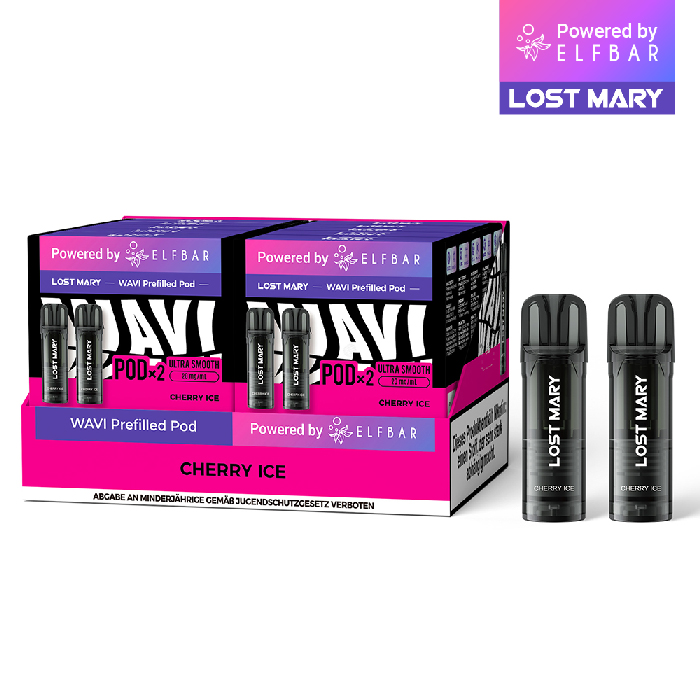 10x Lost Mary WAVI Cherry Ice 20mg Nikotin 2er Pack (10% Akkuträger gratis)