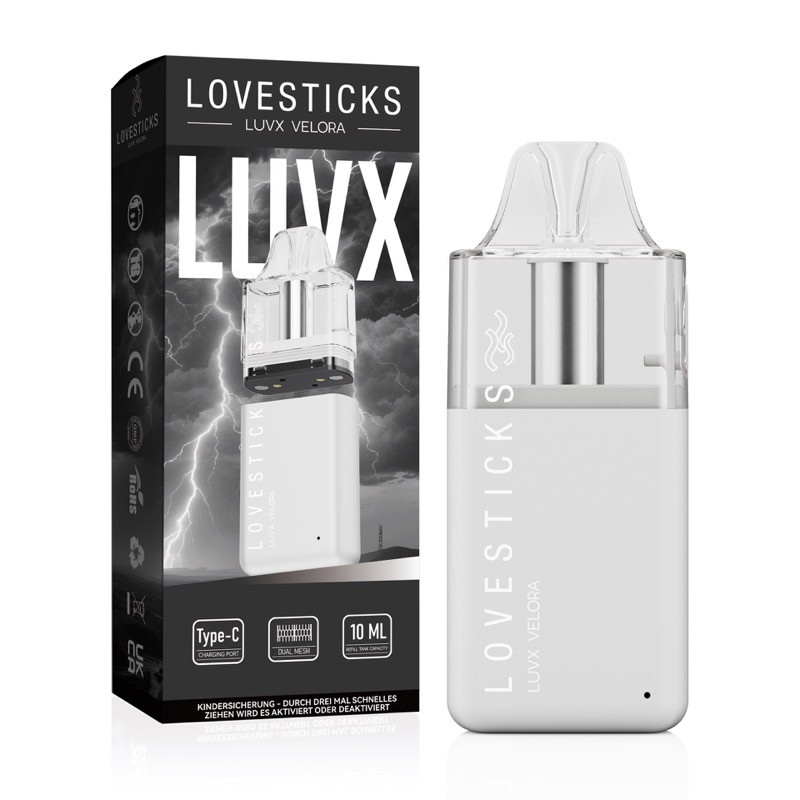10x Lovestick LUVX Velora Pod Kit - 1200 mAh Farbe: White