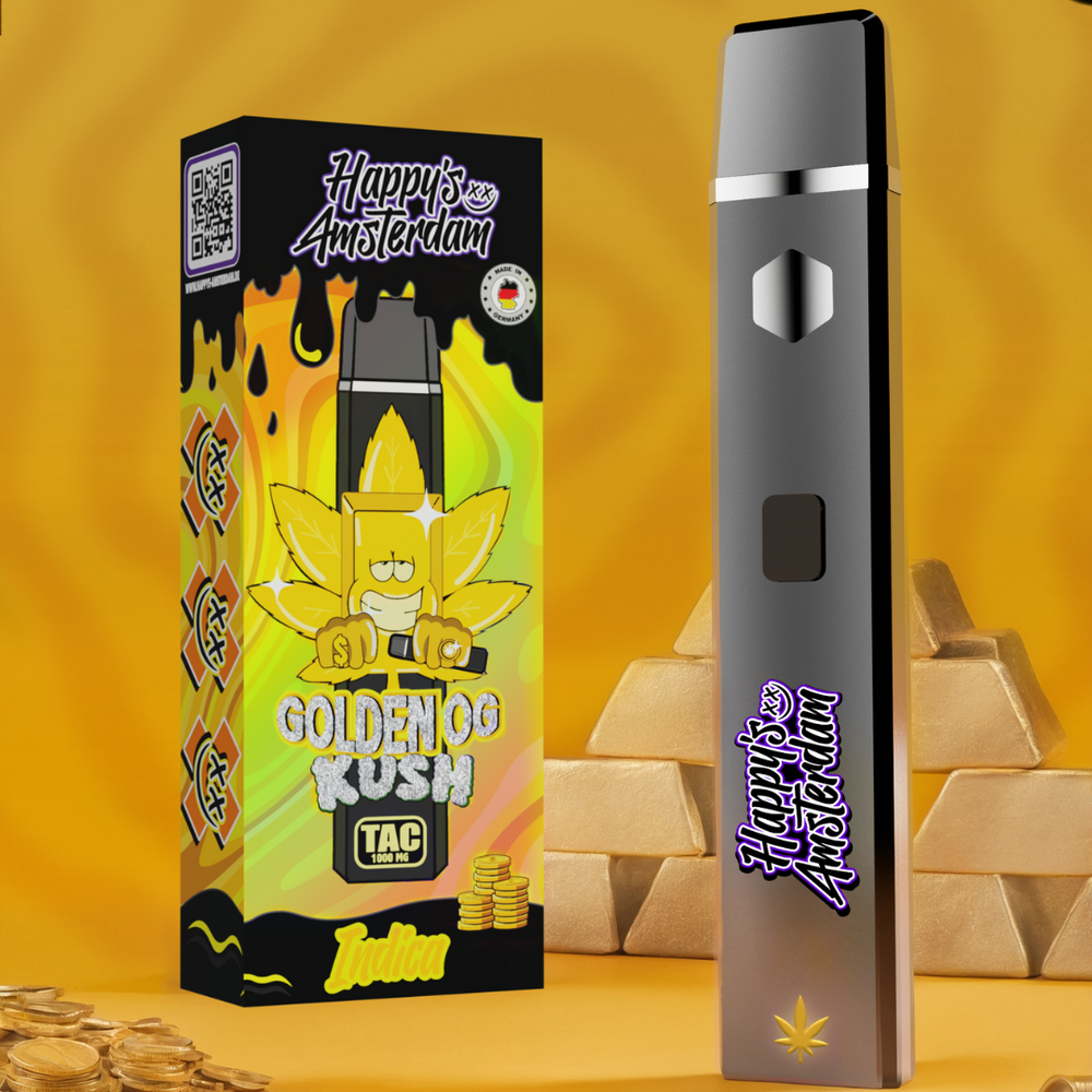 10x Happy's Amsterdam - TAC Einweg Vape - Golden OG Kush