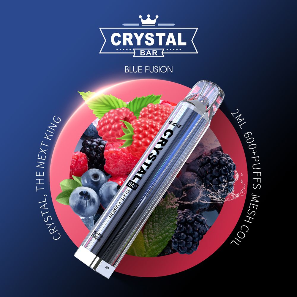 10 x SKE Crystal Bar 600 Blue Fusion 2% Nikotin