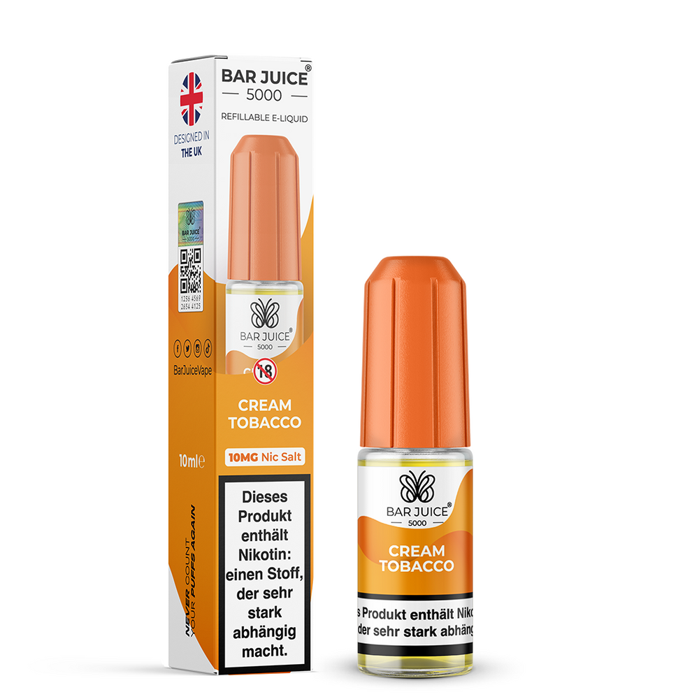10x Bar Juice 5000 Cream Tobacco Nikotinsalz Liquid 10 ml