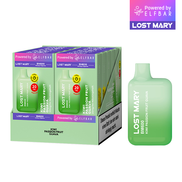 10 x Lost Mary BM600 - Kiwi Passion Fruit Guava 20mg Nikotin