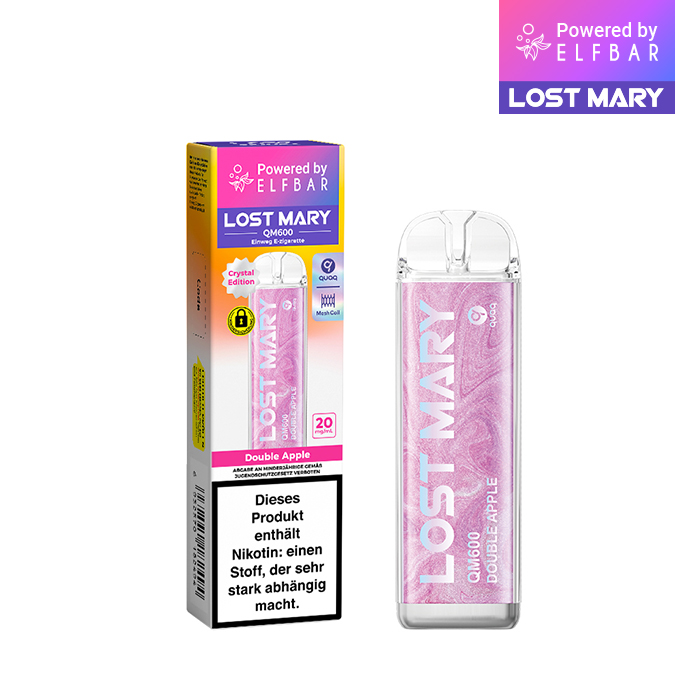 10+2 Aktion ELFBAR Lost Mary QM600 - Double Apple 20mg Nikotin