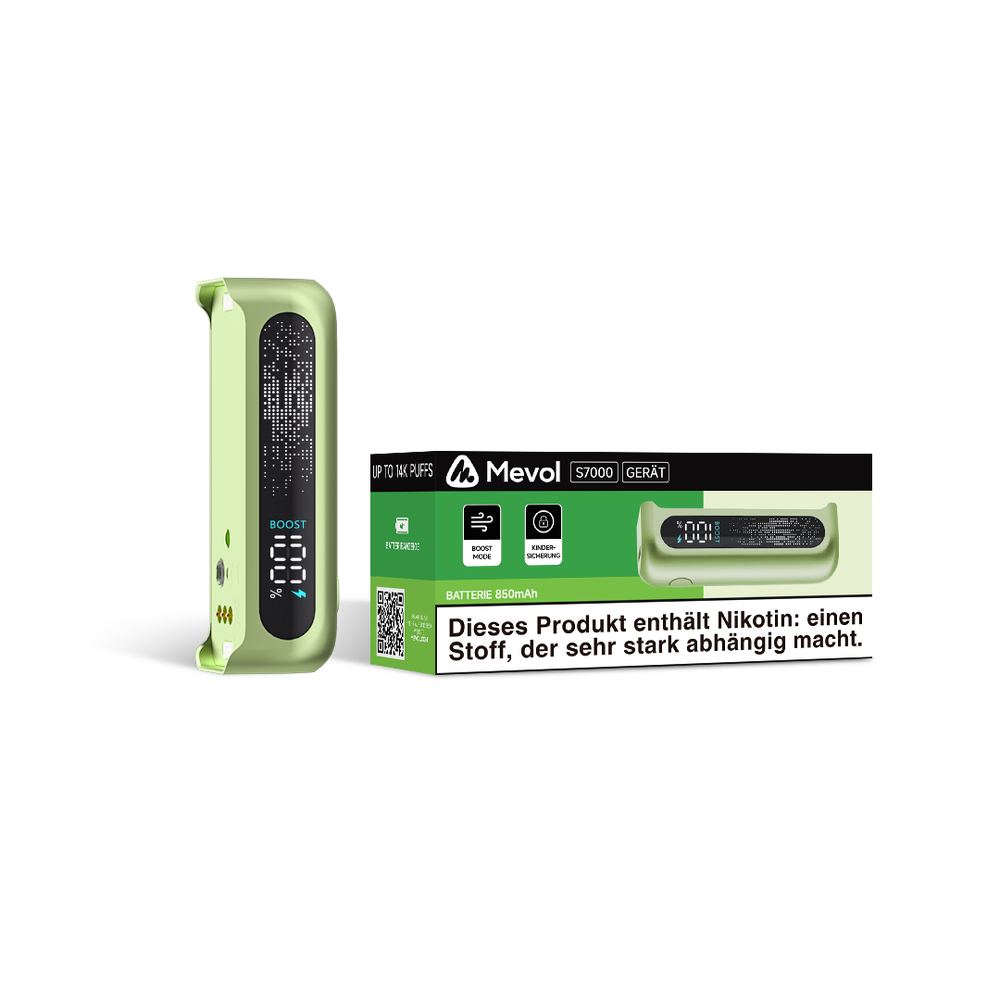 10x Mevol S7000 Akkuträger 850mAh - Farbe: Green