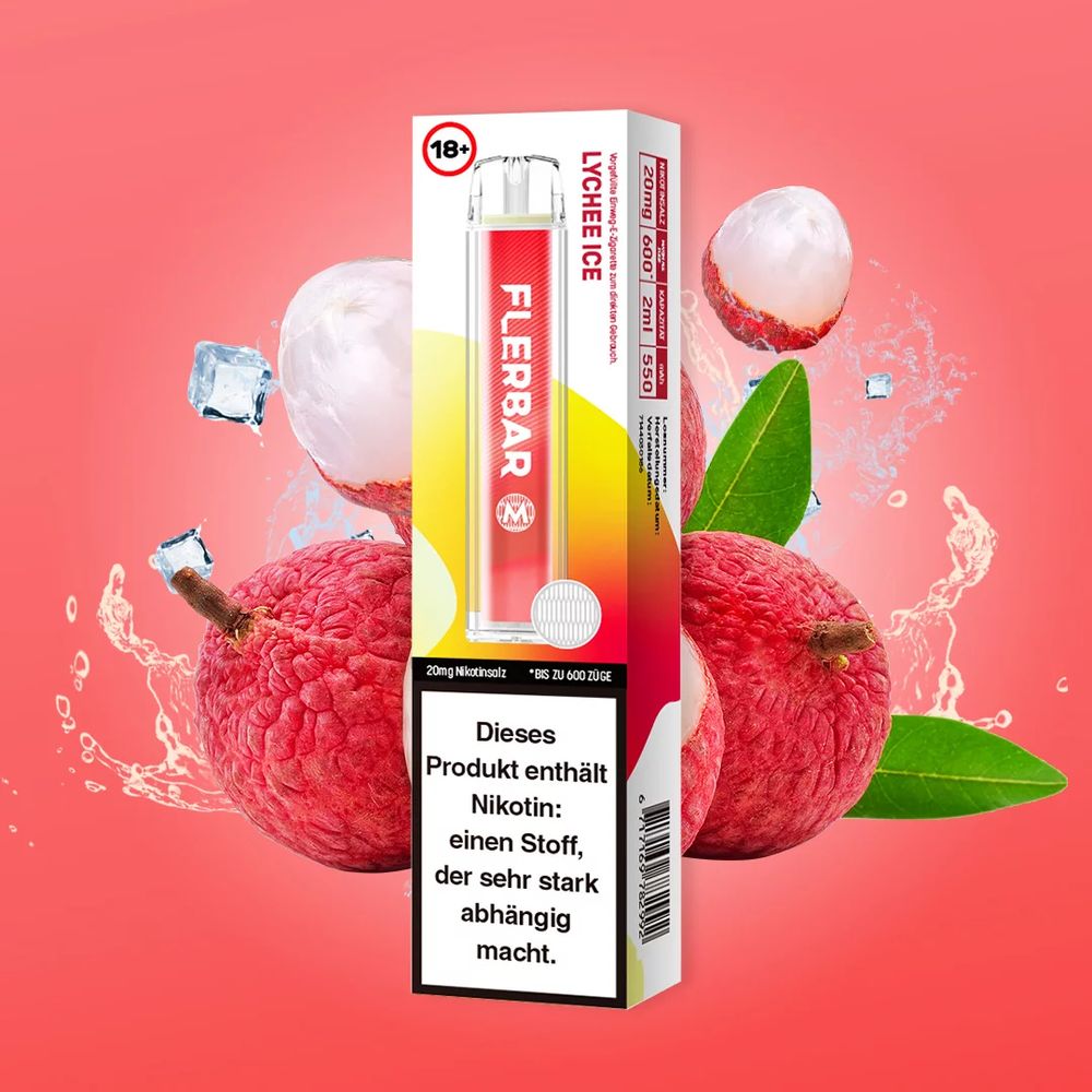 10 x Flerbar M - Lychee Ice 20mg Nikotin