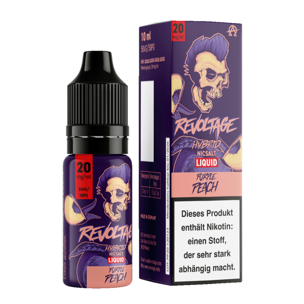 15x Revoltage - Purple Peach - 10ml Nikotinsalz Liquid