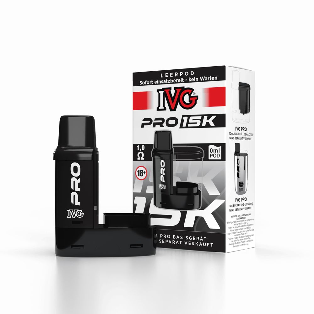 5x IVG Pro Refill Container 10ml - Fizzy Cherry - 20mg Nikotingehalt + 5x Leer Pods 0ml
