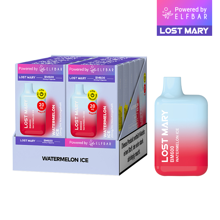 10 x Lost Mary BM600 - Watermelon Ice 20mg Nikotin