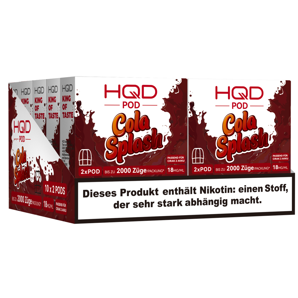 10+1 HQD Cirak 2 - Cola Splash - 2 x 2 ml Prefilled Pods (18 mg/ml Nikotingehalt)