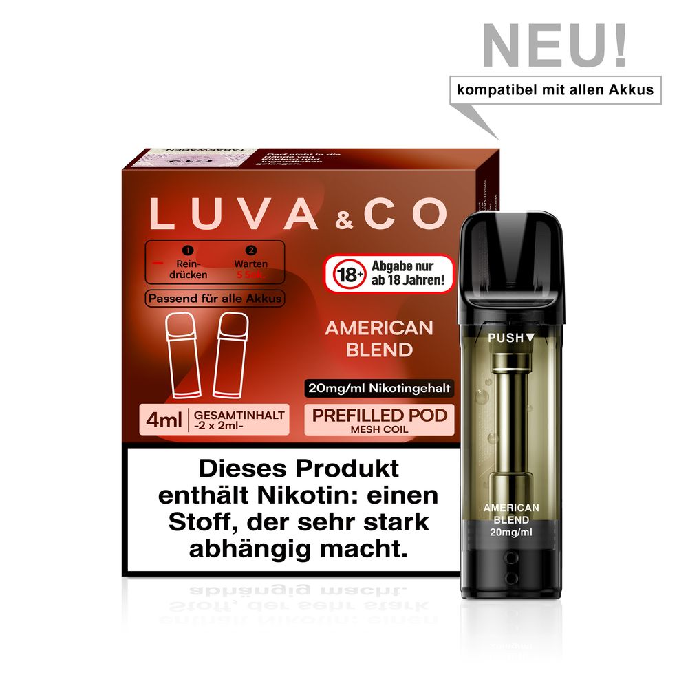 10x Luva & Co Pods - American Blend 20mg Nikotin 2er Pack