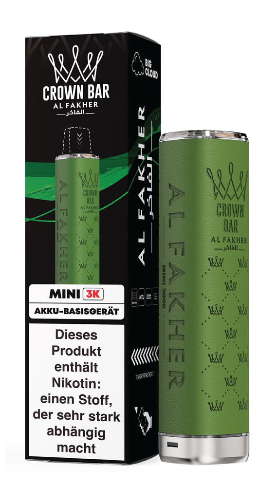 10x Al Fakher Mini 3k Akkuträger - Farbe: Green - 550 mAh