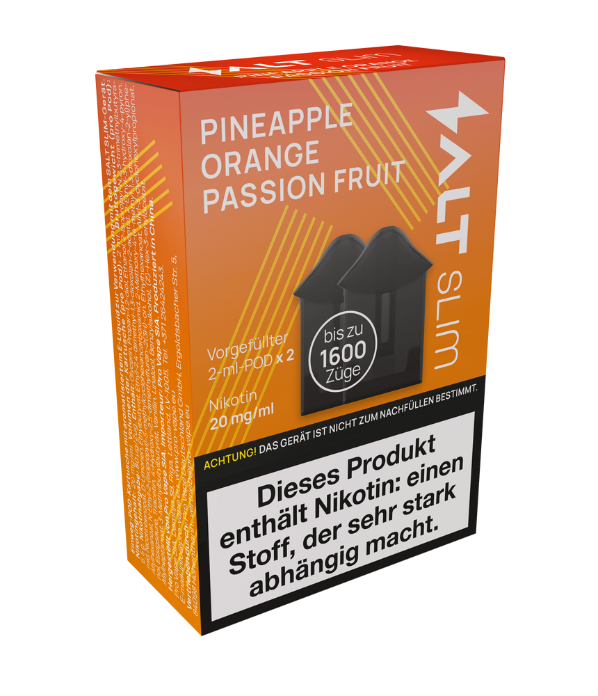 10x SALT Slim Pods Pineapple Orange Passion Fruit 20mg/ml