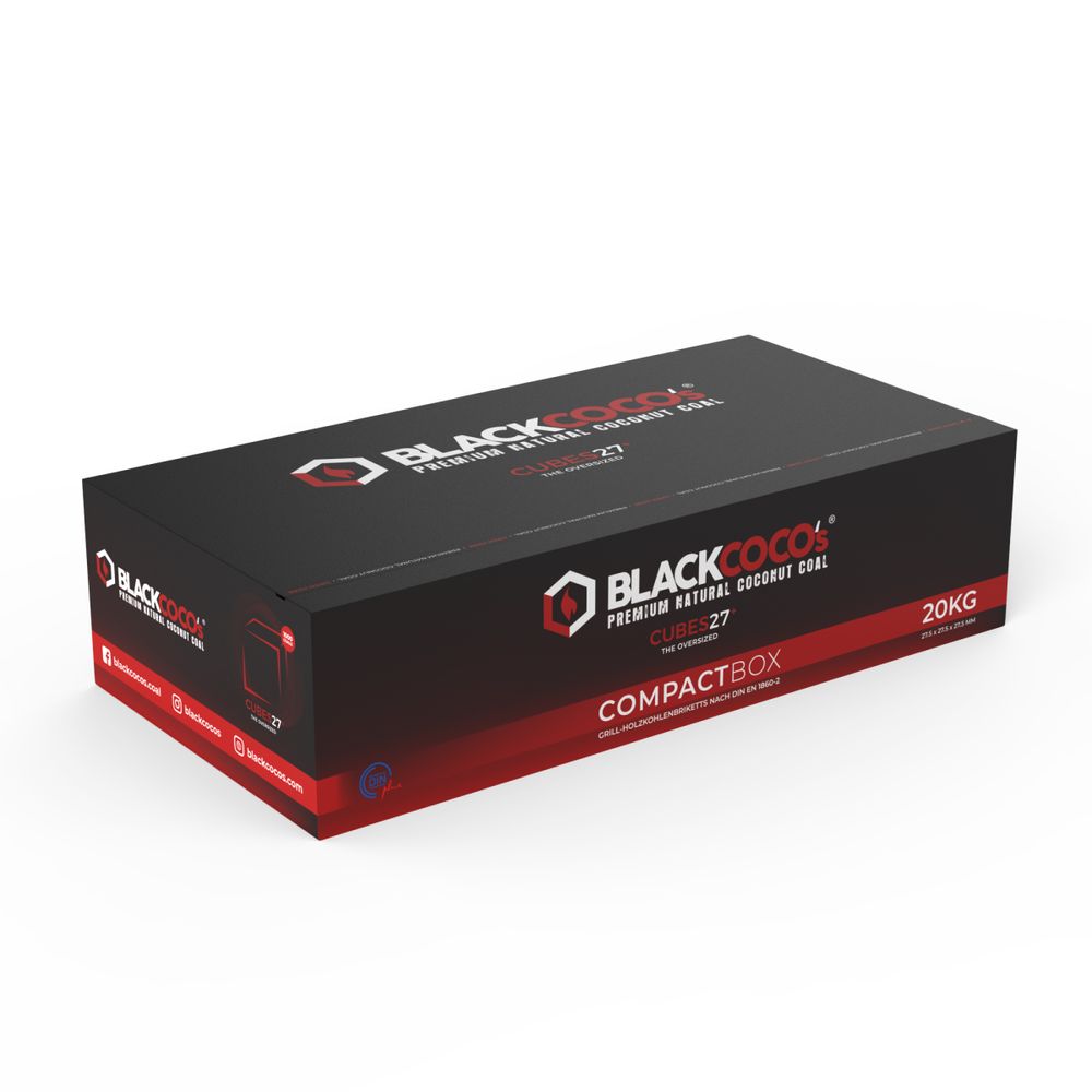 BLACKCOCO - Naturkohle - 20kg - 27 mm - Compactbox